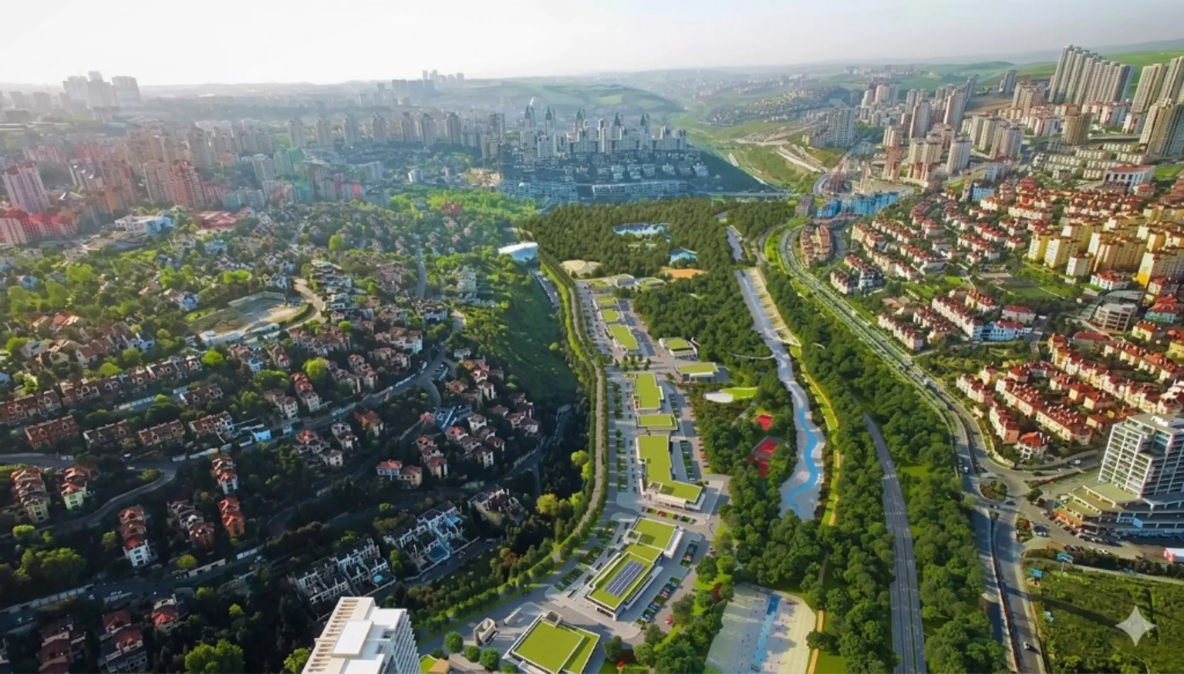 Bahçeşehir’in havadan görünümü
